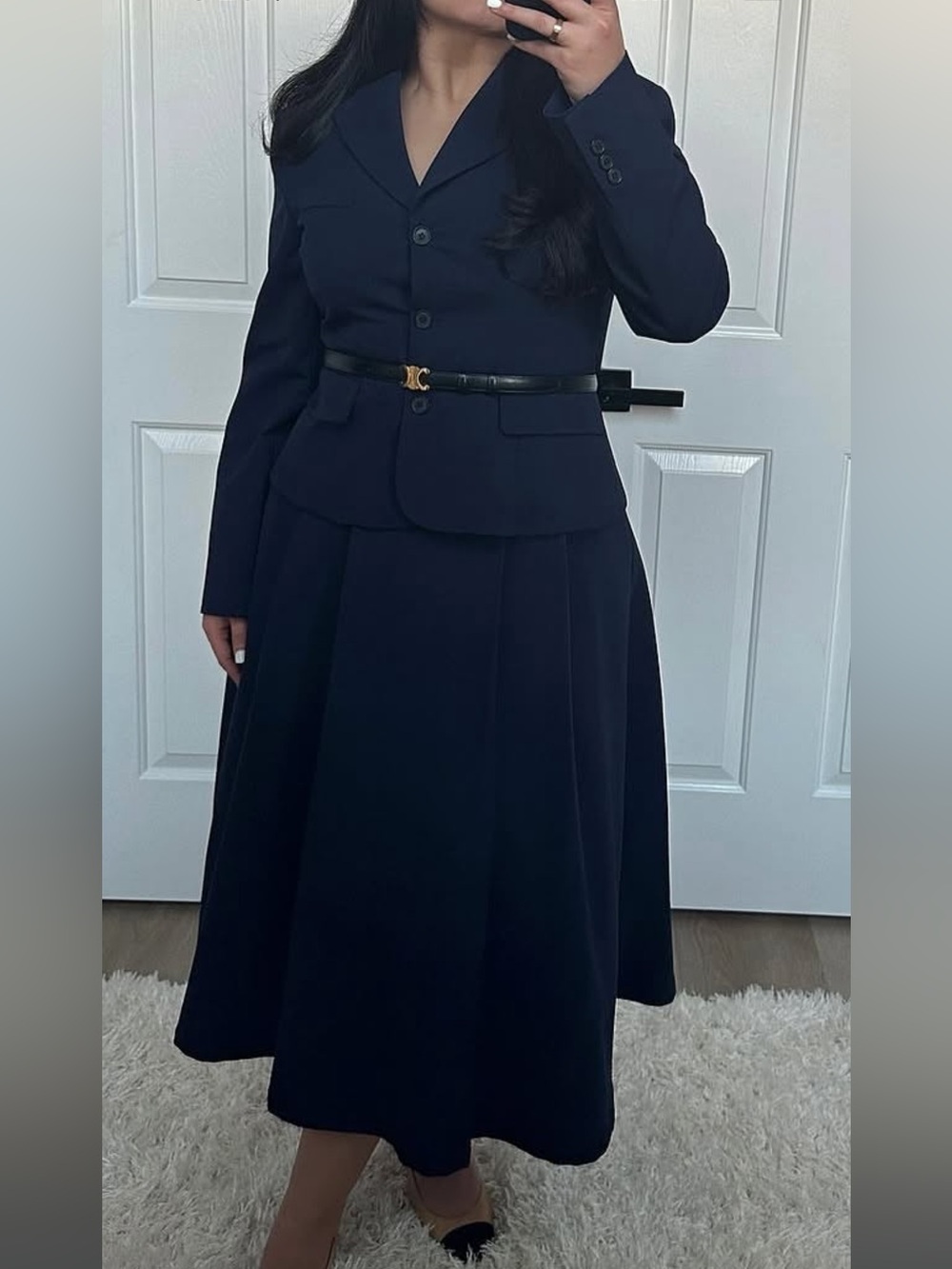 Zara Navy Blazer & Skirt Set